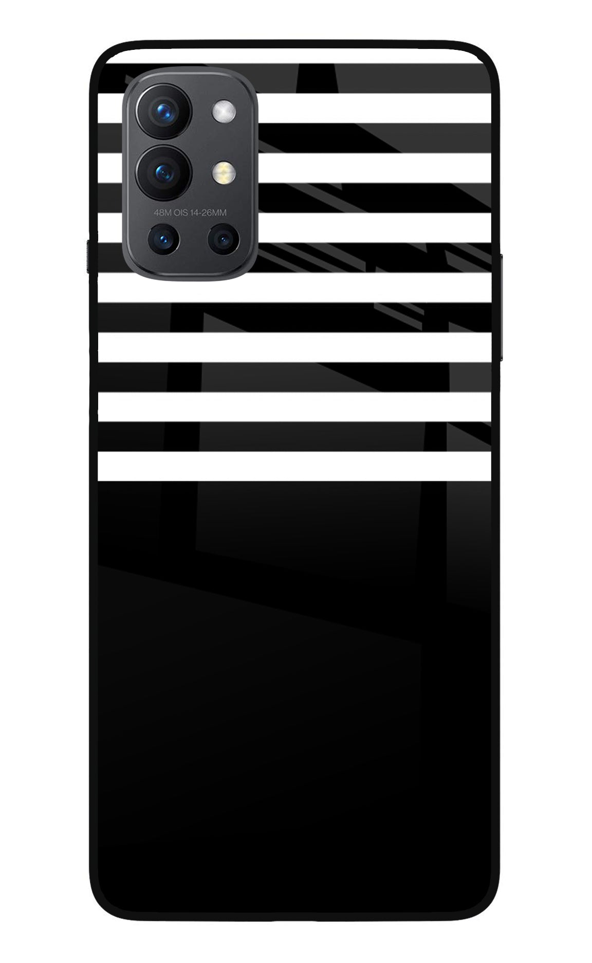 Black and White Print Oneplus 9R Glass Case