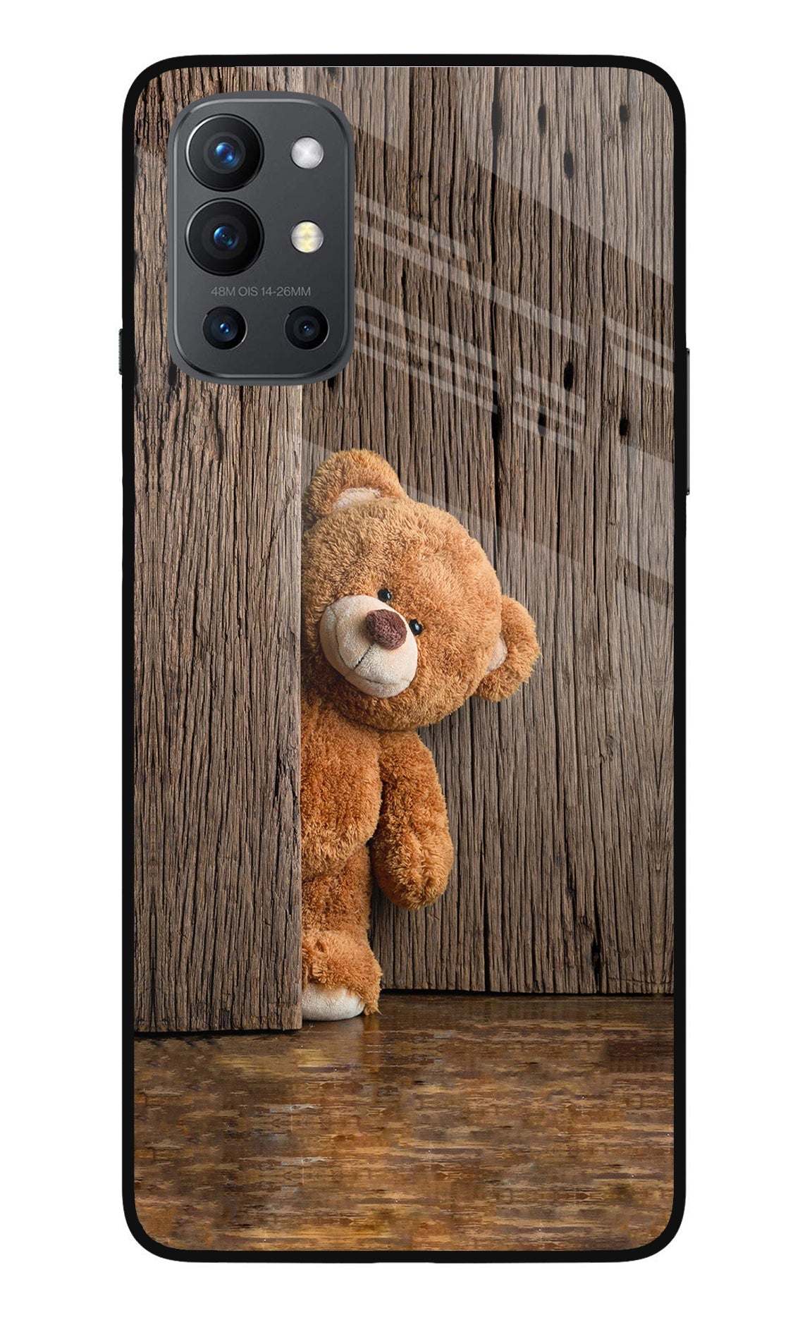 Teddy Wooden Oneplus 9R Glass Case