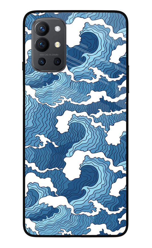 Blue Waves Oneplus 9R Glass Case