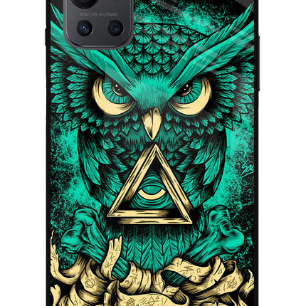 Green Owl Oneplus 9R Glass Case