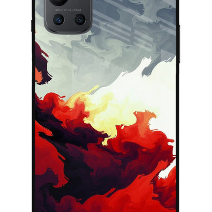 Fire Cloud Oneplus 9R Glass Case