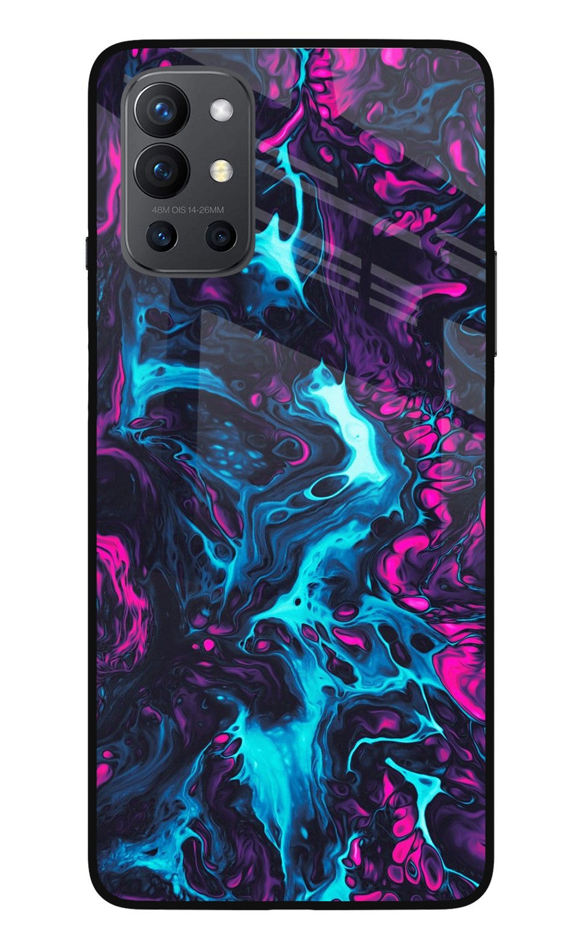 Abstract Oneplus 9R Glass Case