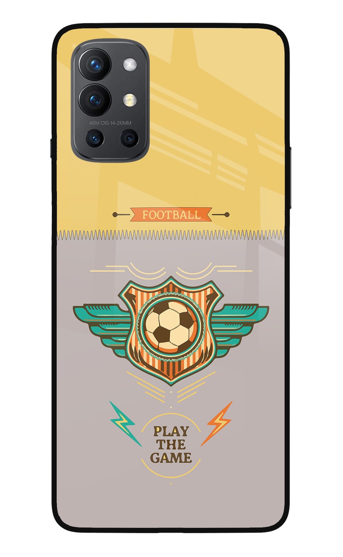 Football Oneplus 9R Glass Case