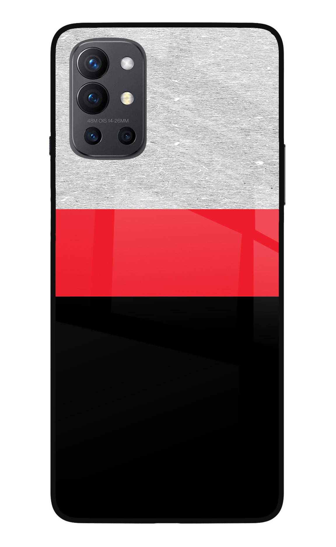 Tri Color Pattern Oneplus 9R Glass Case