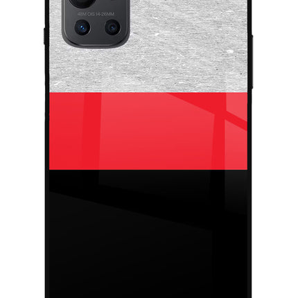 Tri Color Pattern Oneplus 9R Glass Case