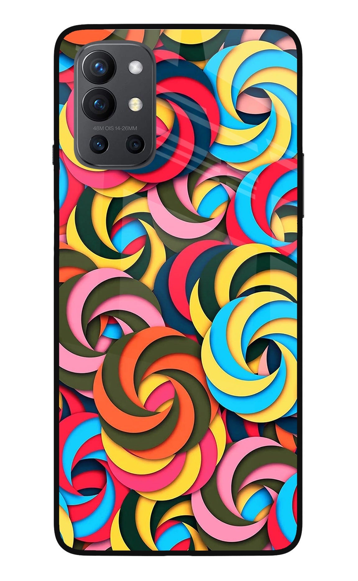 Spiral Pattern Oneplus 9R Glass Case