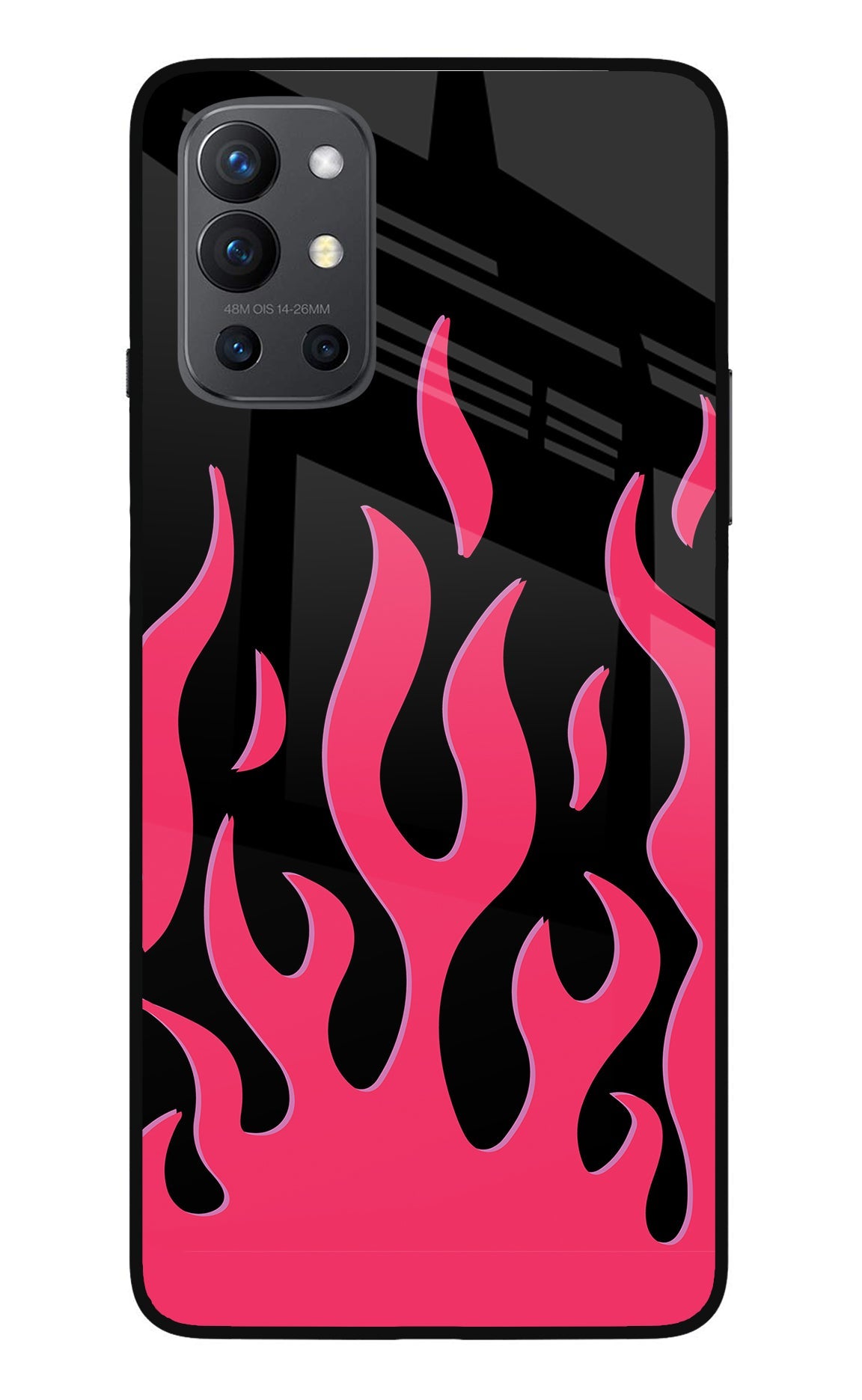 Fire Flames Oneplus 9R Glass Case