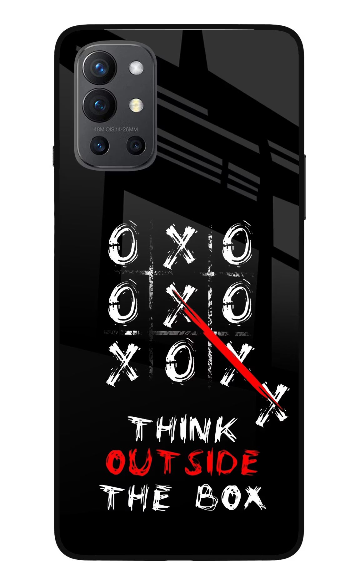Think out of the BOX Oneplus 9R Glass Case Back Cover by Casekaro