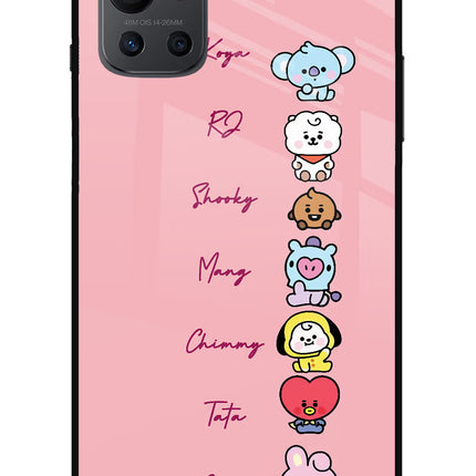 BTS names Oneplus 9R Glass Case