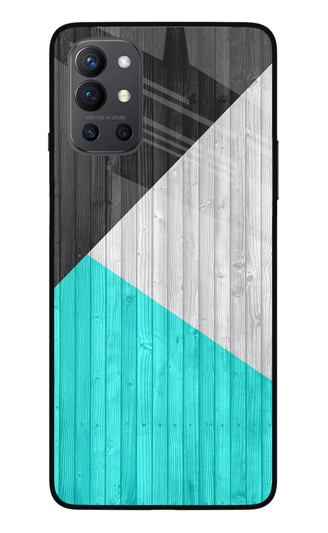 Wooden Abstract Oneplus 9R Glass Case Back Cover by Casekaro