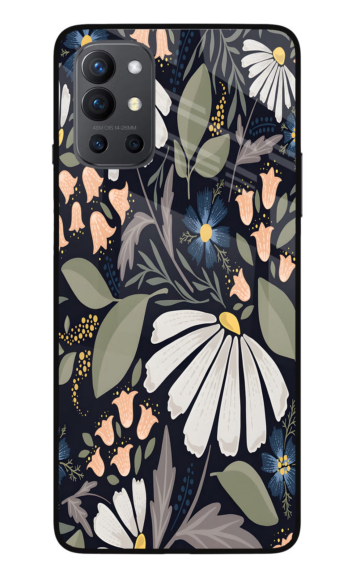 Flowers Art Oneplus 9R Glass Case Back Cover by Casekaro