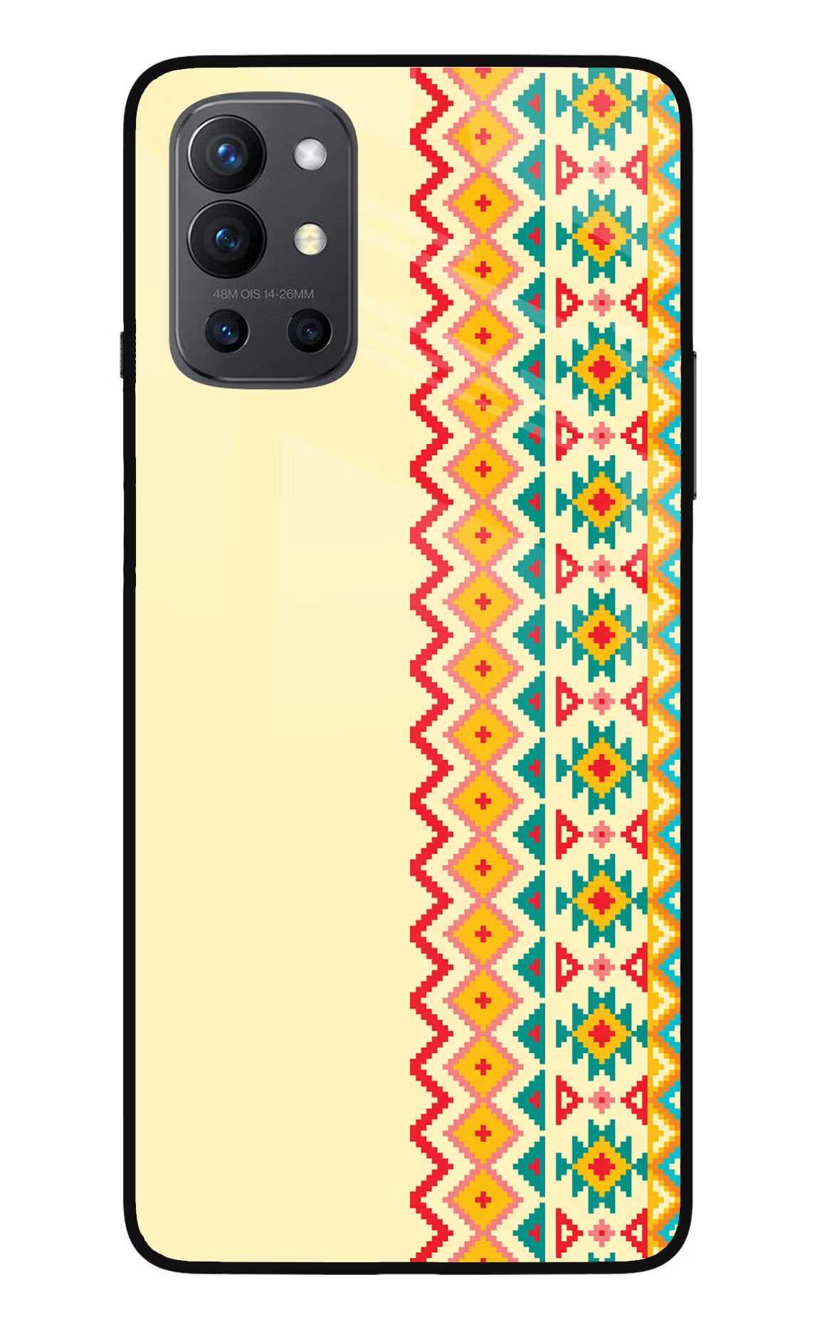 Ethnic Seamless Oneplus 9R Glass Case Back Cover by Casekaro