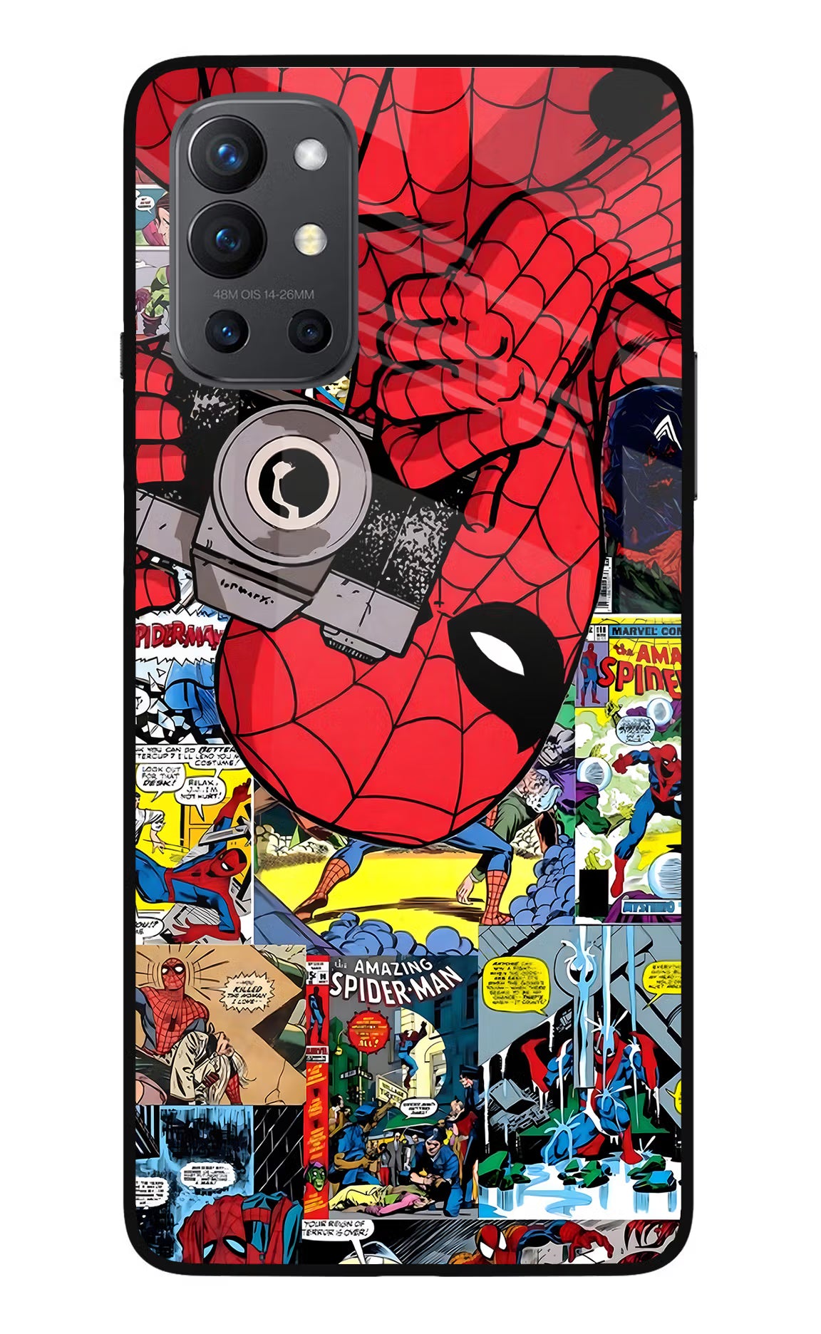 Spider Man Oneplus 9R Glass Case Back Cover by Casekaro