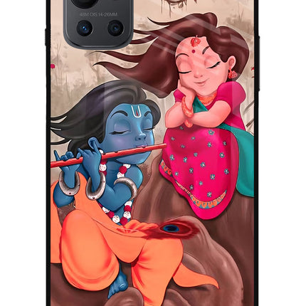 Radhe Krishna Oneplus 9R Glass Case