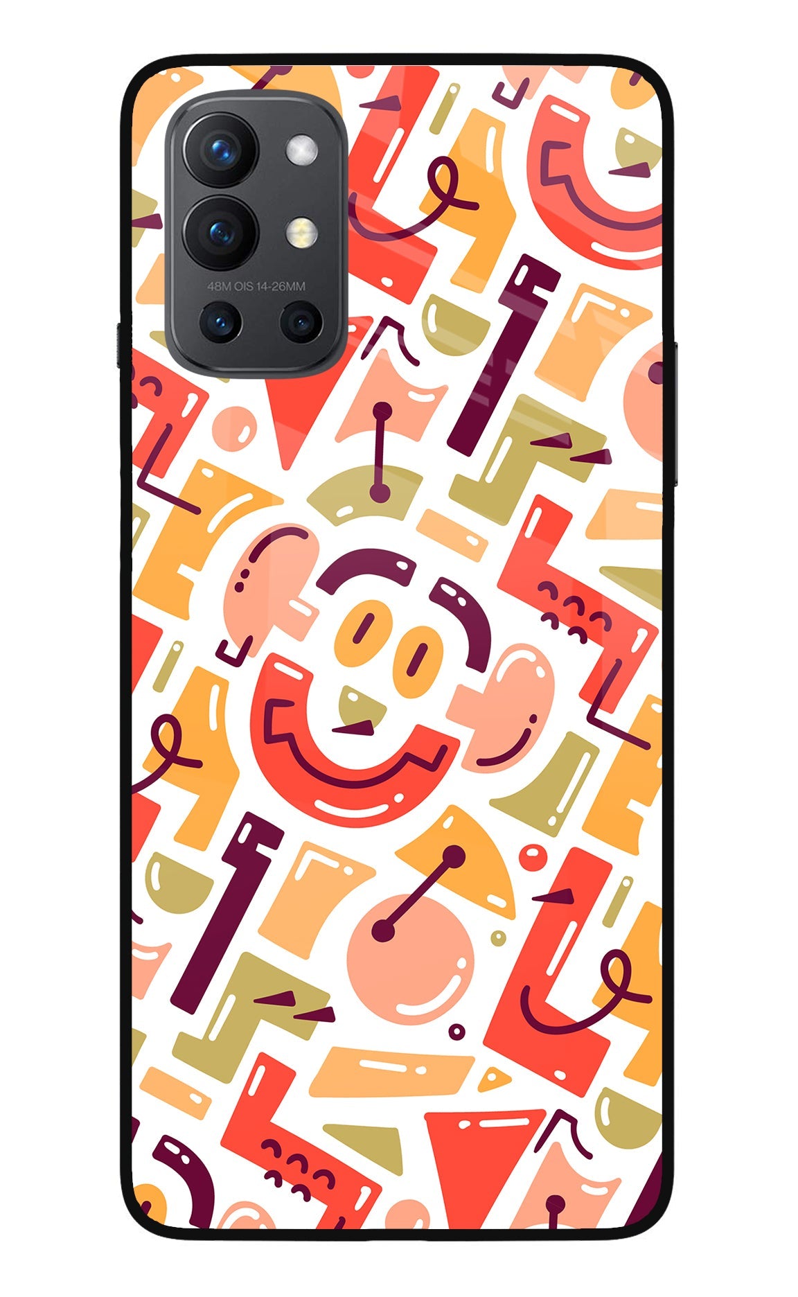 Doodle Pattern Oneplus 9R Glass Case