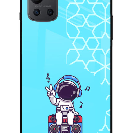 Cute Astronaut Chilling Oneplus 9R Glass Case