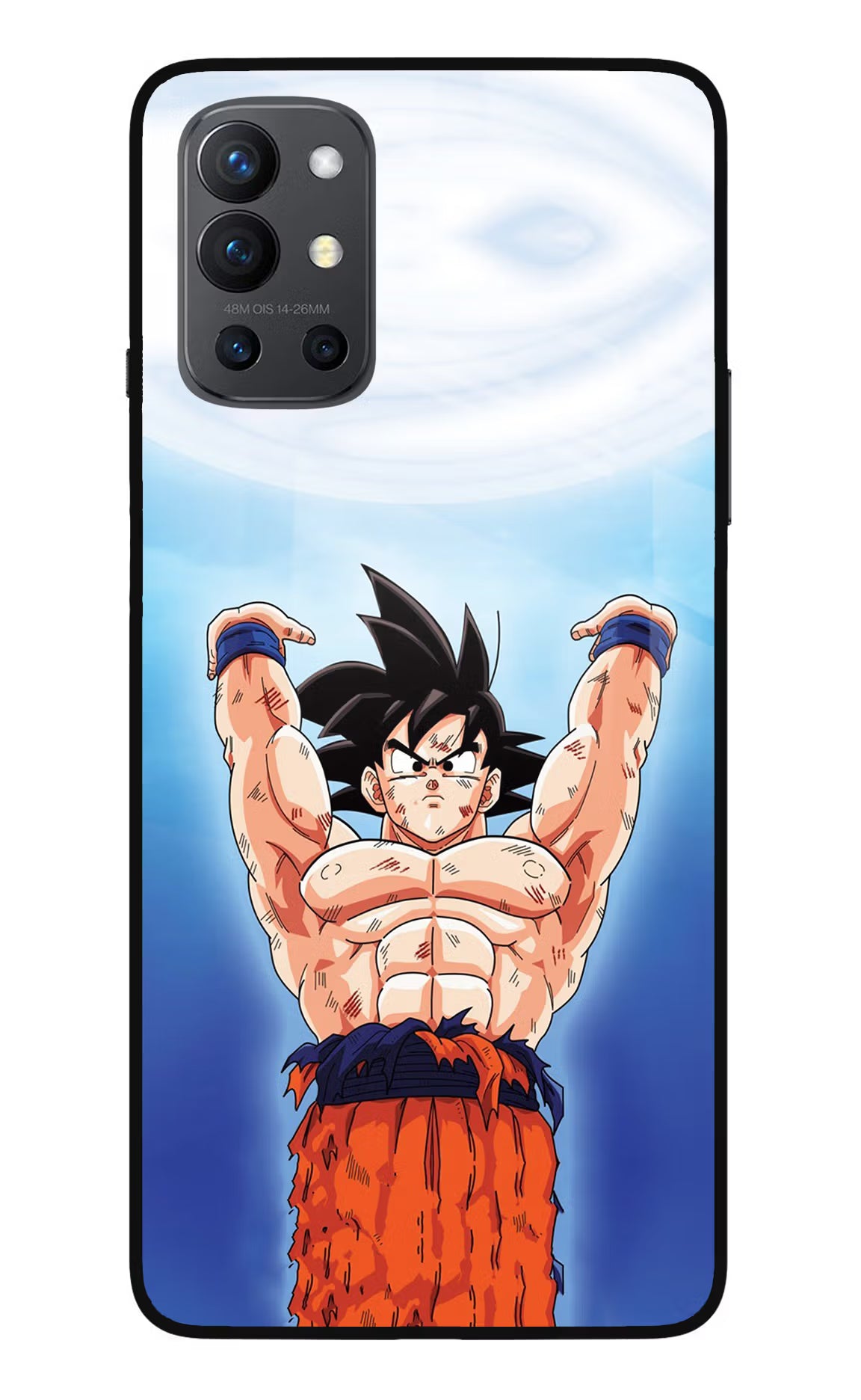 Goku Power Oneplus 9R Glass Case Back Cover by Casekaro