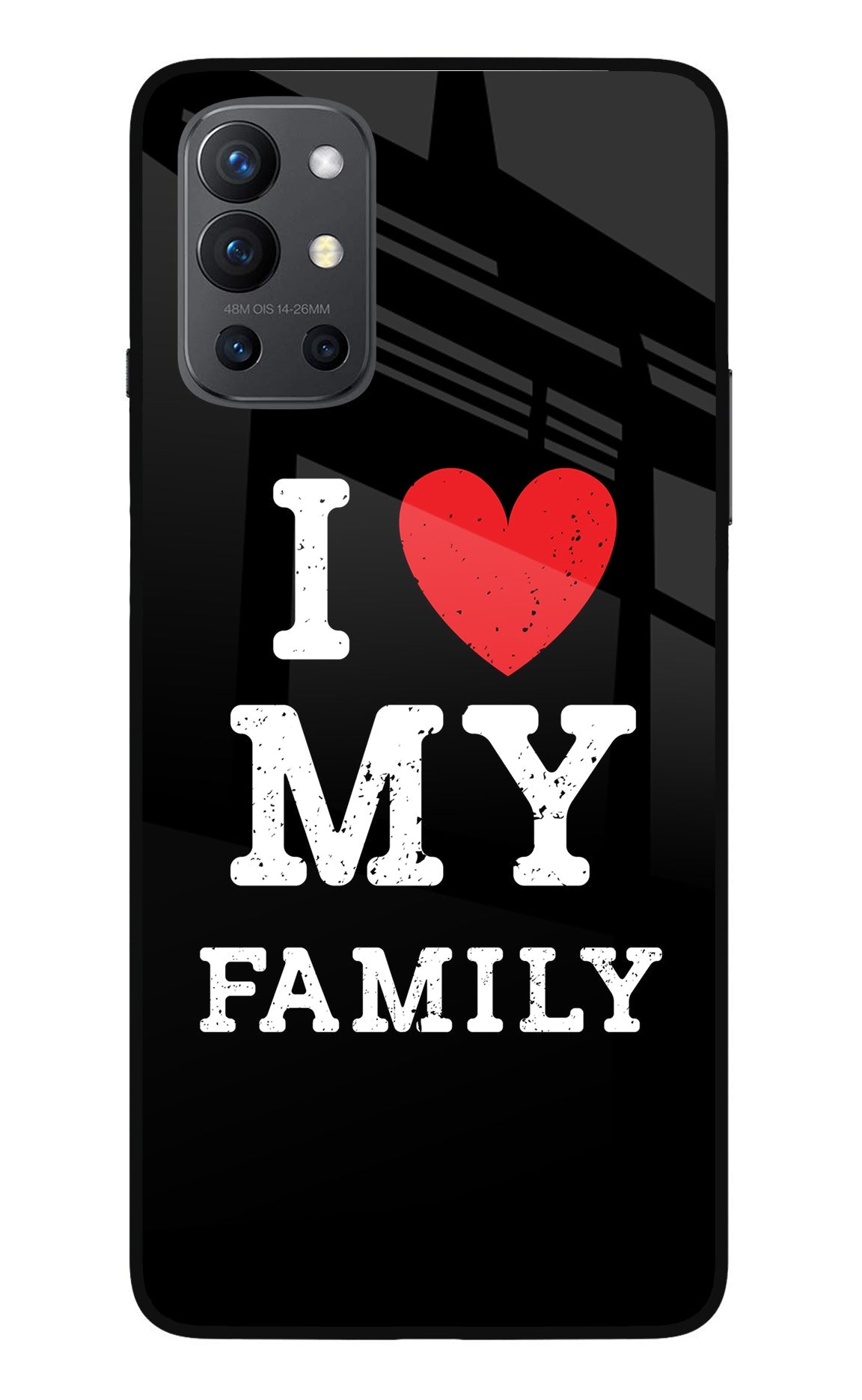 I Love My Family Oneplus 9R Glass Case
