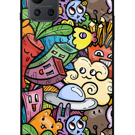 Veggie Doodle Oneplus 9R Glass Case