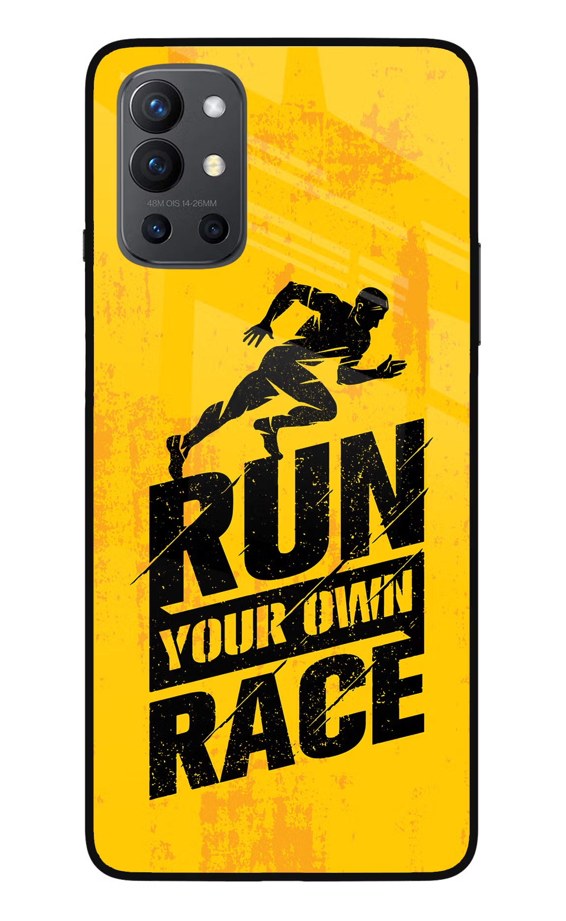 Run Your Own Race Oneplus 9R Glass Case Back Cover by Casekaro