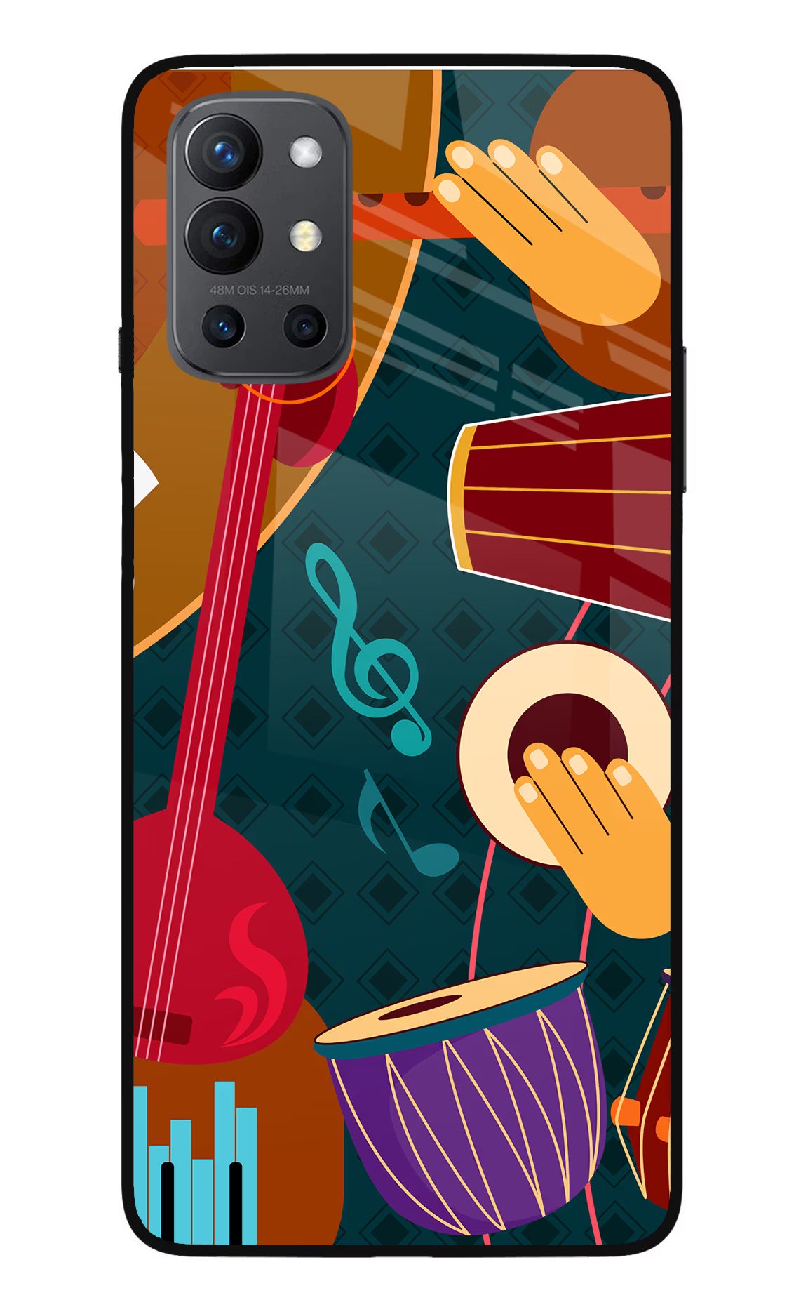 Music Instrument Oneplus 9R Glass Case Back Cover by Casekaro