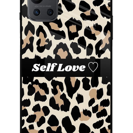 Leopard Print Self Love Oneplus 9R Glass Case