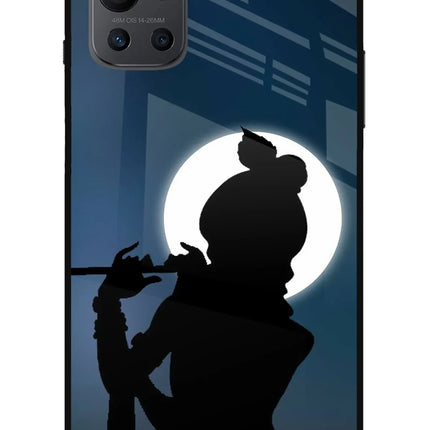 Shri Krishna Silhouette Oneplus 9R Glass Case