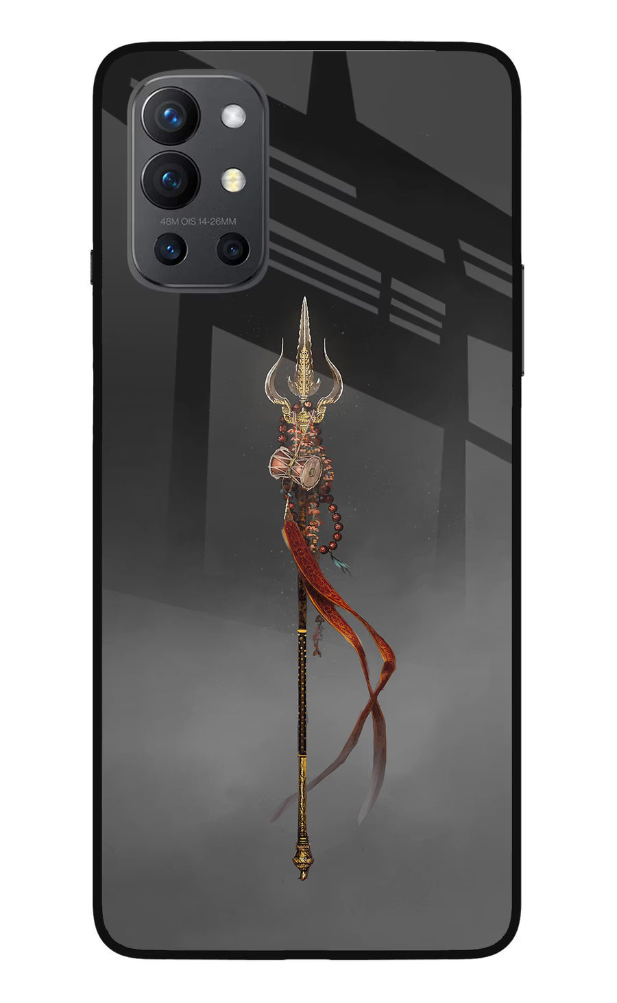Shiv Trishul Oneplus 9R Back Cover, Glass case