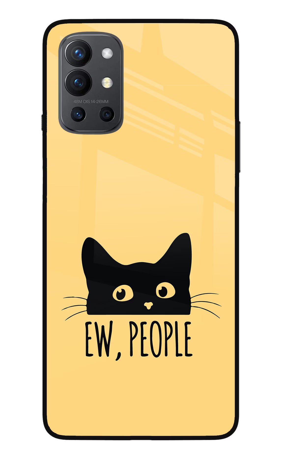 Ew People Catitude Oneplus 9R Glass Case Back Cover by Casekaro