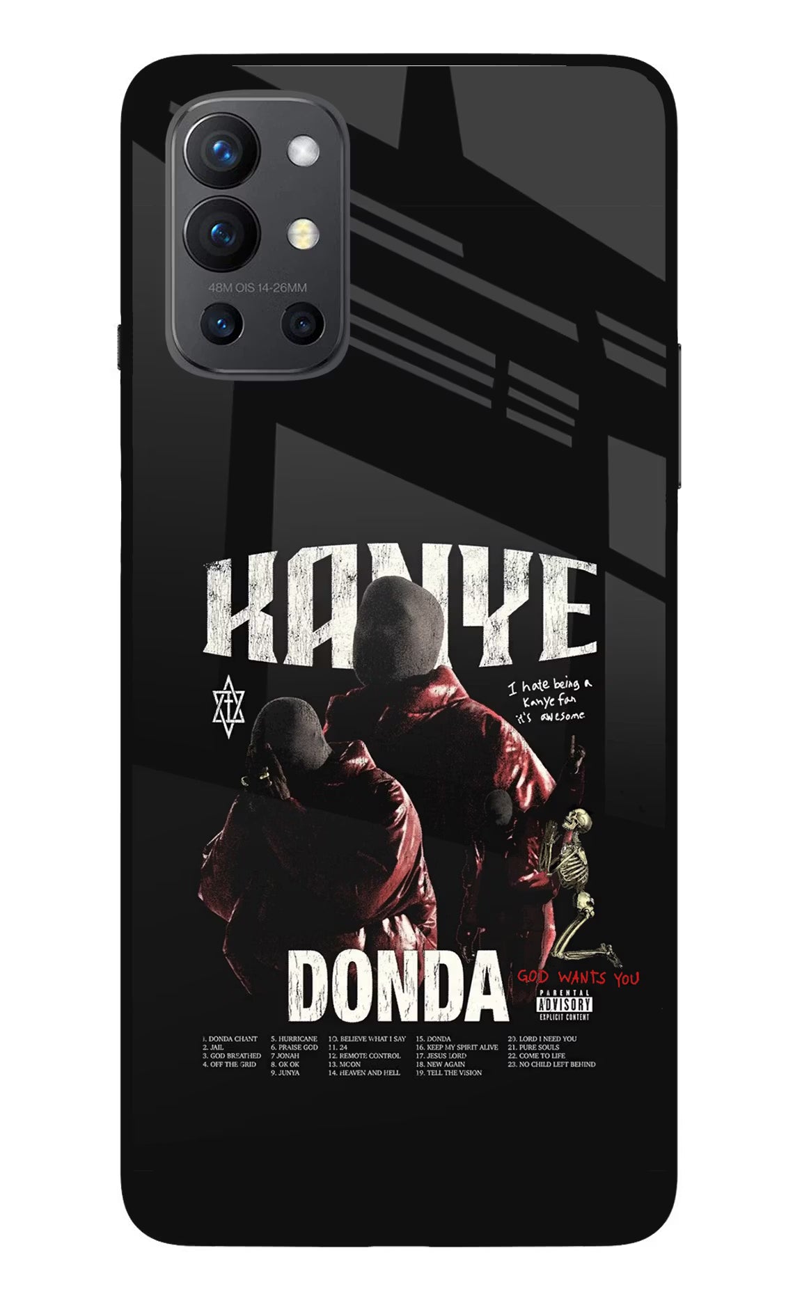 Donda Kanye West Oneplus 9R Glass Case Back Cover by Casekaro