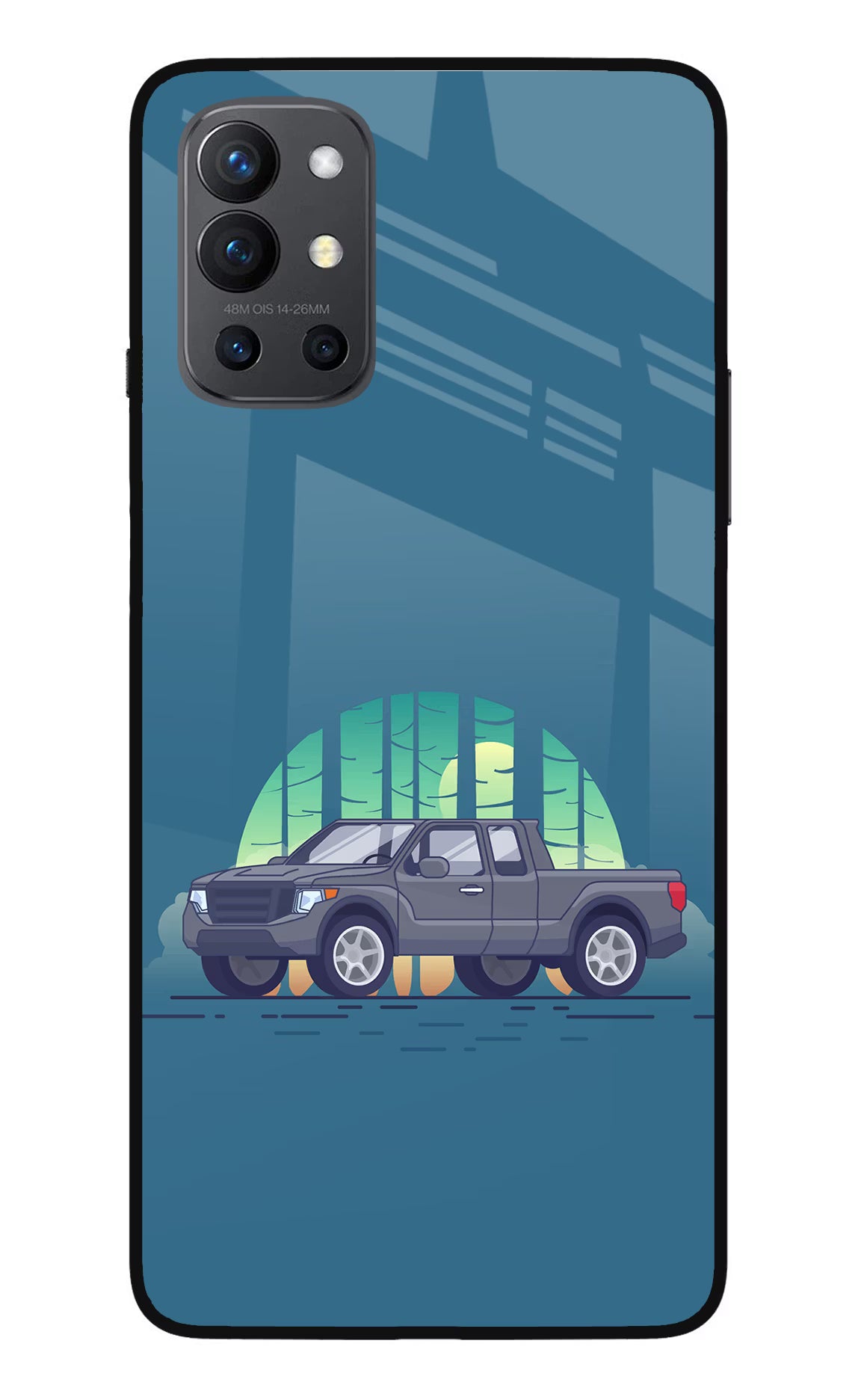 Retro Garage Vibe Oneplus 9R Glass Case