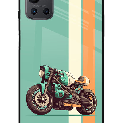 Striped Moto Drift Oneplus 9R Glass Case