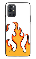 Fired Up – White Oneplus 9R Glass Case