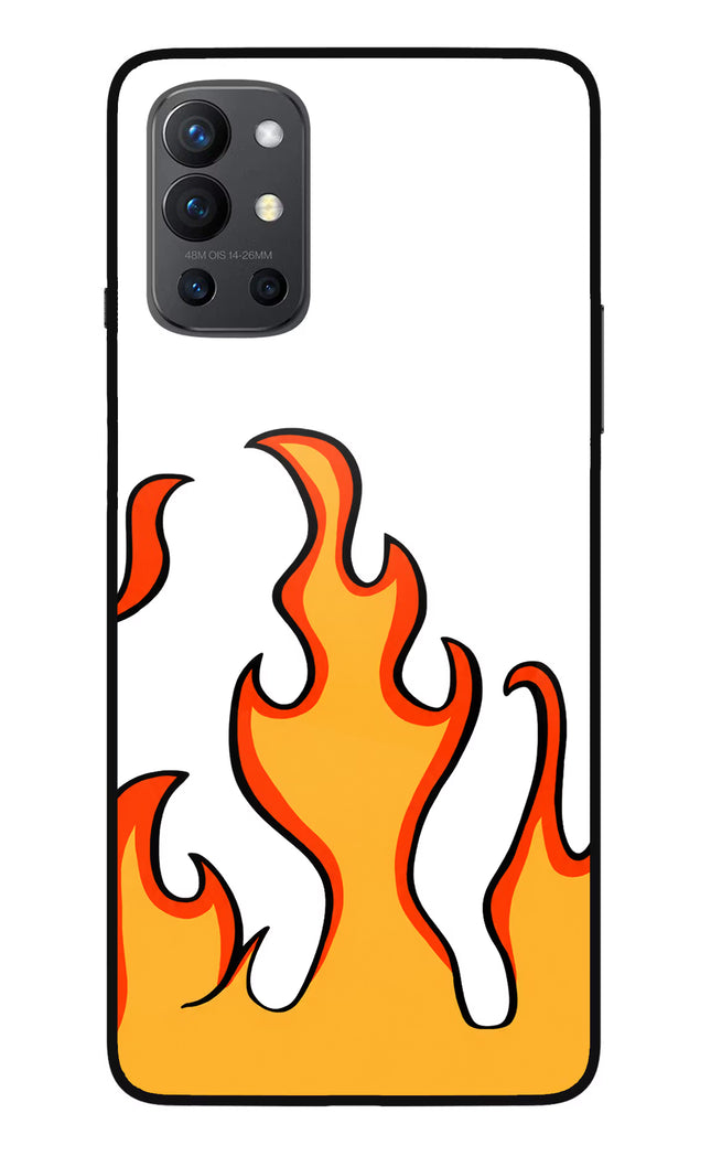 Fired Up – White Oneplus 9R Glass Case