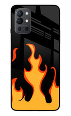 Fired Up – Black Oneplus 9R Glass Case