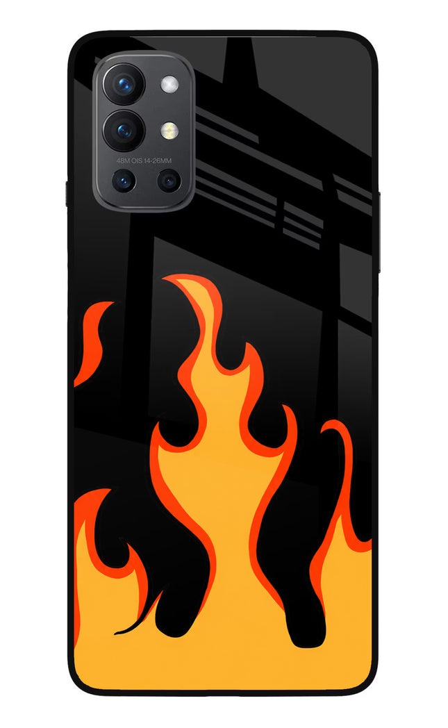 Fired Up – Black Oneplus 9R Glass Case