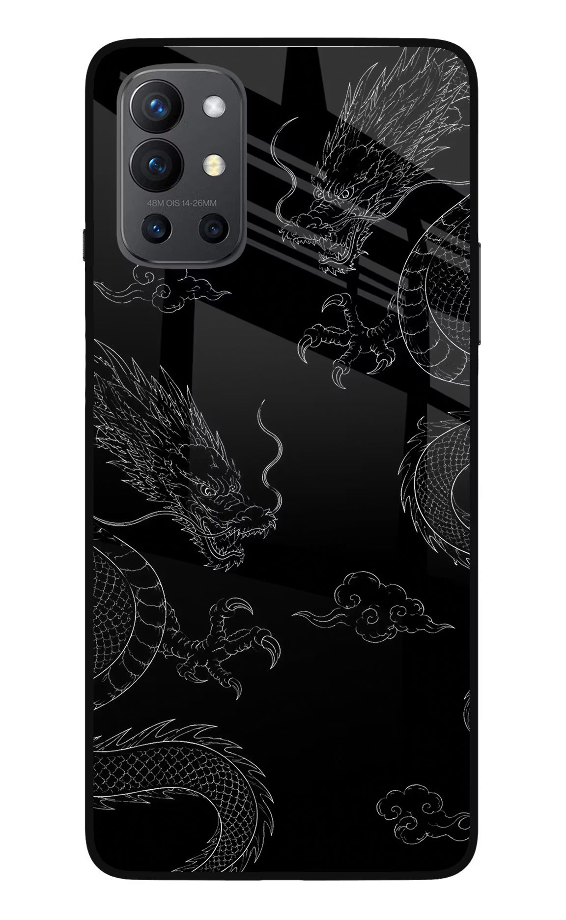Twin Dragons Oneplus 9R Glass Case