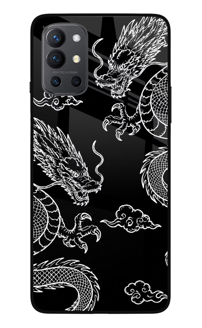Twin Dragons Oneplus 9R Glass Case