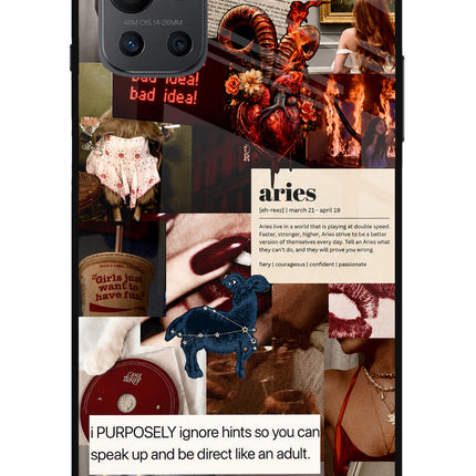 Zodiac Aries Oneplus 9R Glass Case