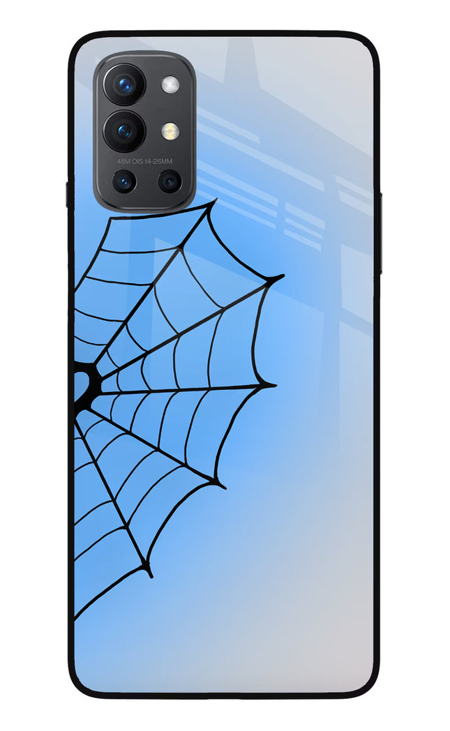 Blue Web Oneplus 9R Glass Case