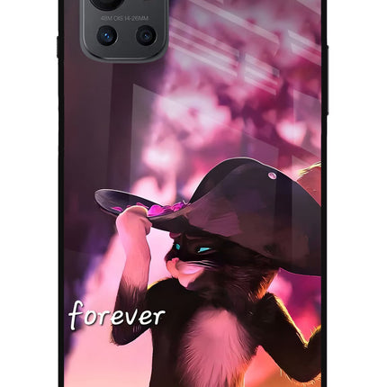 Forever Cat Oneplus 9R Glass Case