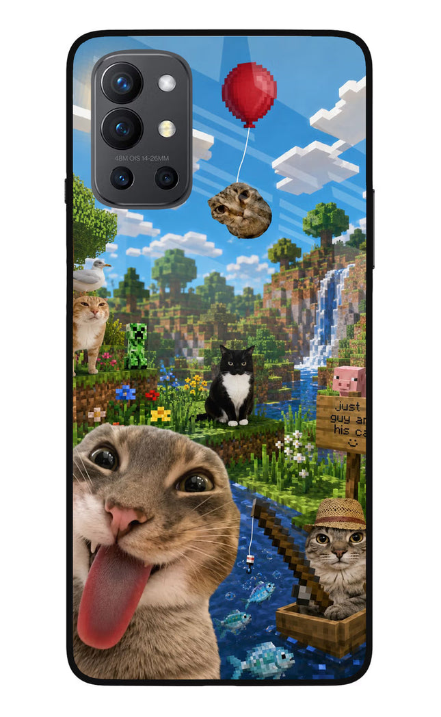 Minecraft Cat Chaos Oneplus 9R Glass Case
