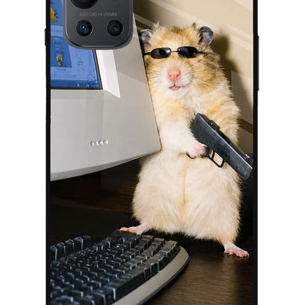 Hacker Hamster Oneplus 9R Glass Case