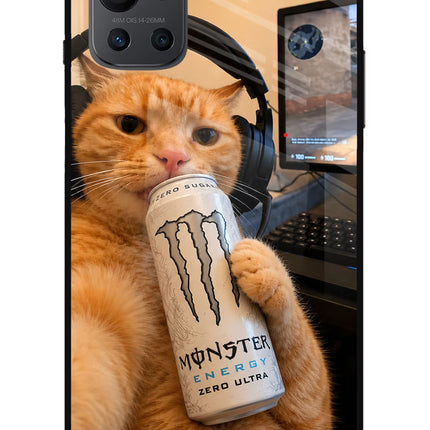 Gamer Cat Energy Oneplus 9R Glass Case