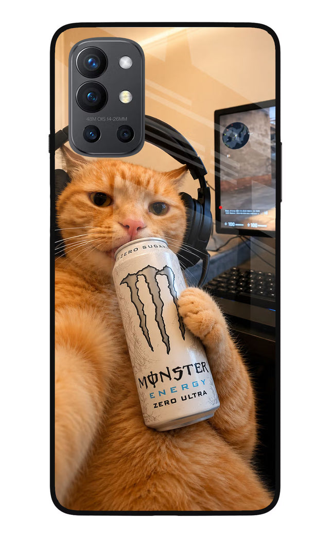 Gamer Cat Energy Oneplus 9R Glass Case