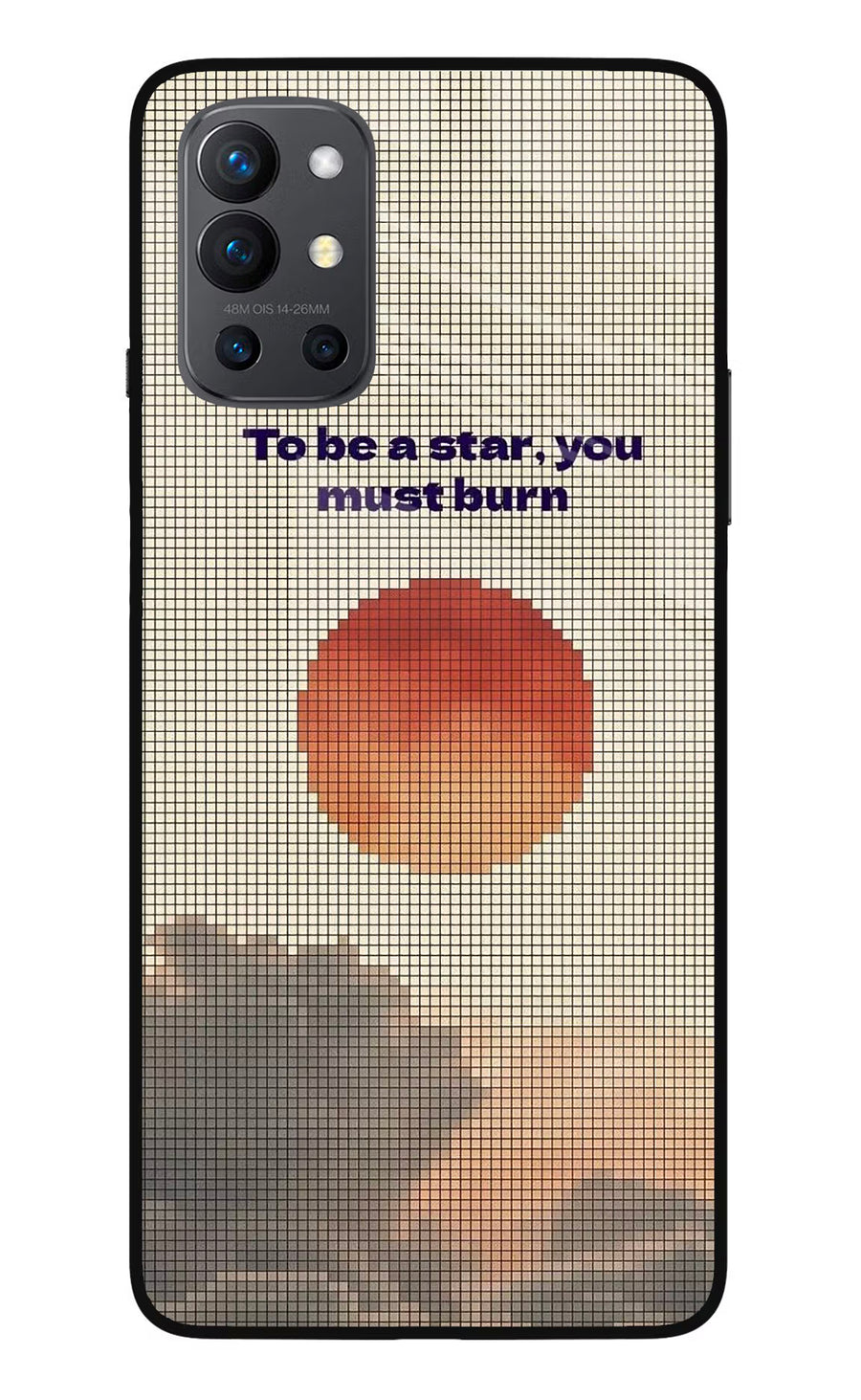 Pixel Sun Oneplus 9R Back Cover, Glass case