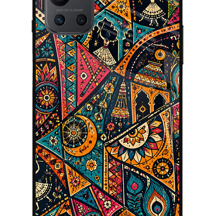 Folk Print Oneplus 9R Glass Case