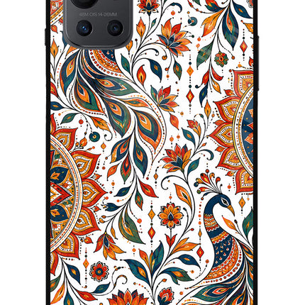 White Mayura Oneplus 9R Glass Case
