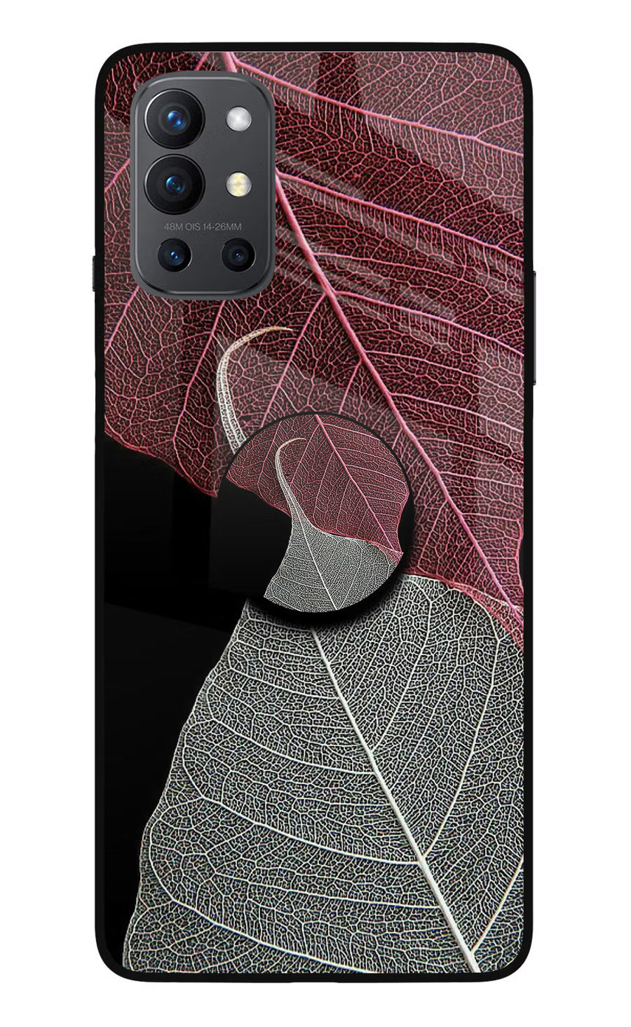 Leaf Pattern Oneplus 9R Pop Case, Glass case