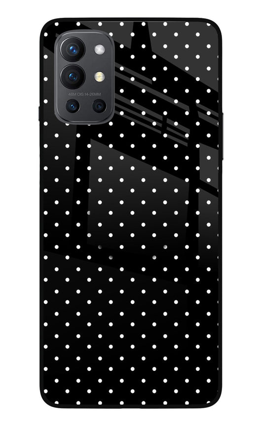 White Dots Oneplus 9R Glass Case